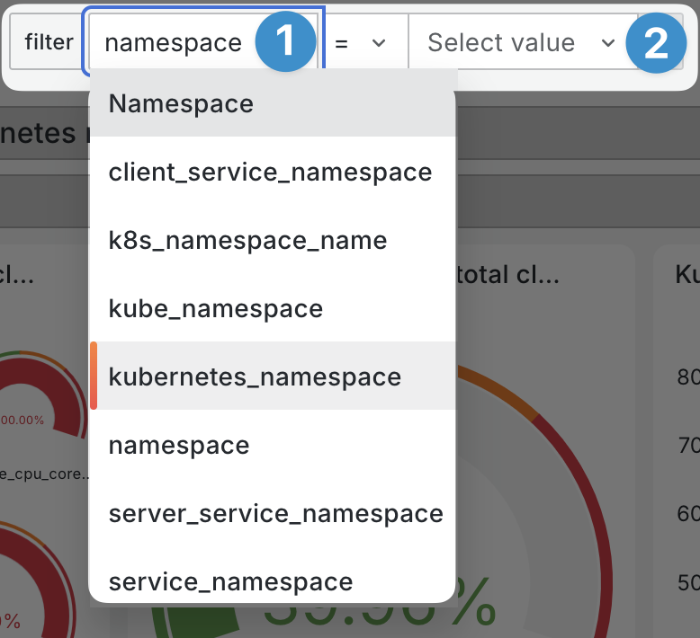 Dashboard variable namespace usage