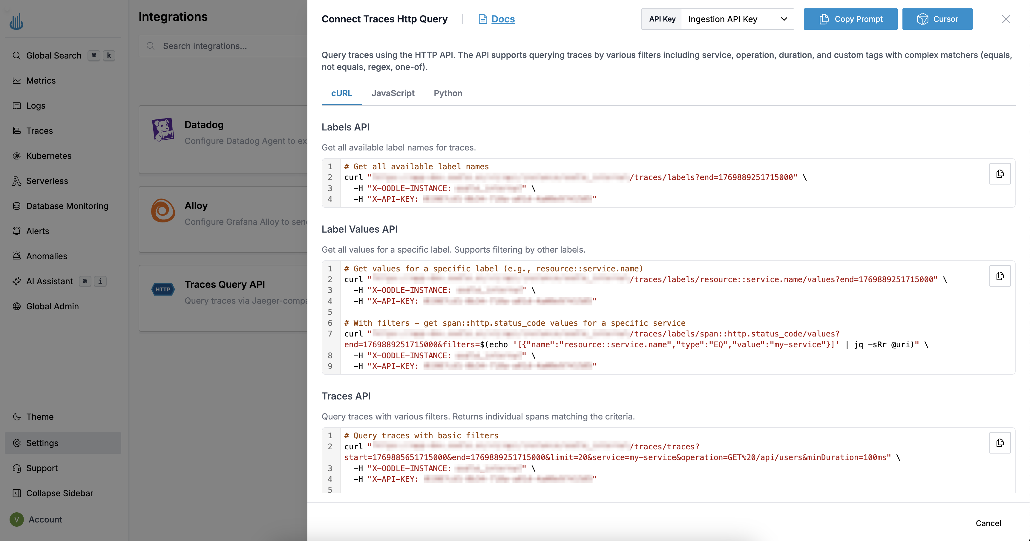 Query Traces Integration