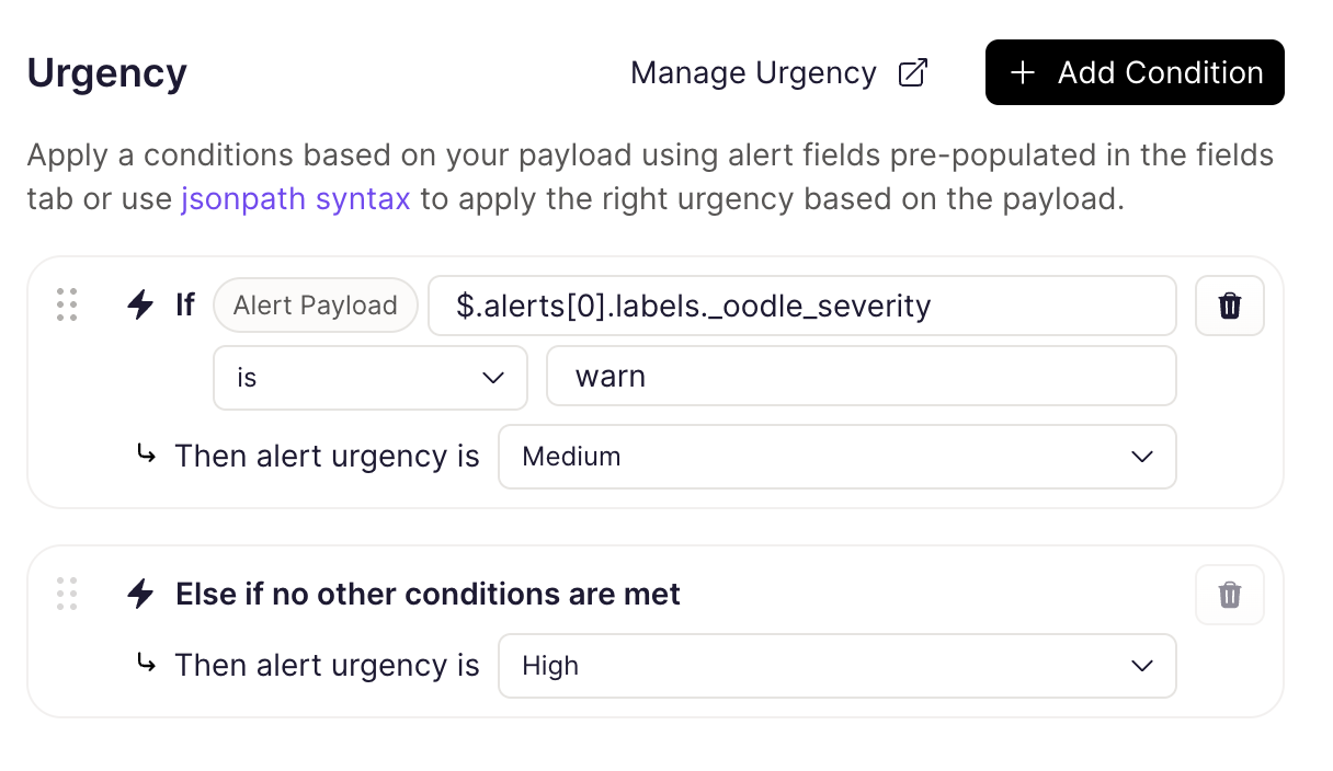 Rootly Urgency Configuration