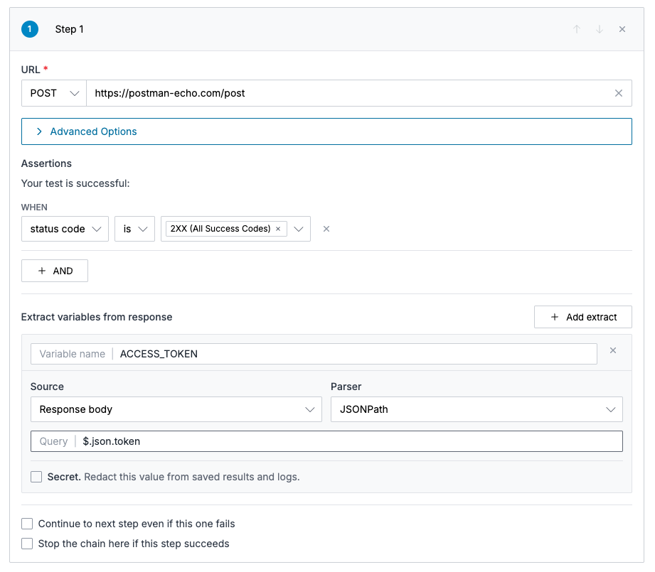 Multi-step API monitor editor